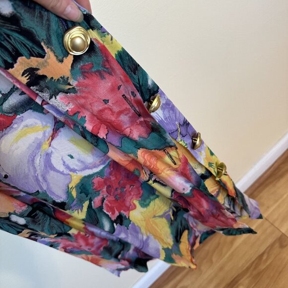 Womens Floral Sleeveless Midi Dress Positive Attitude Large Razor Back Floral - Picture 7 of 8